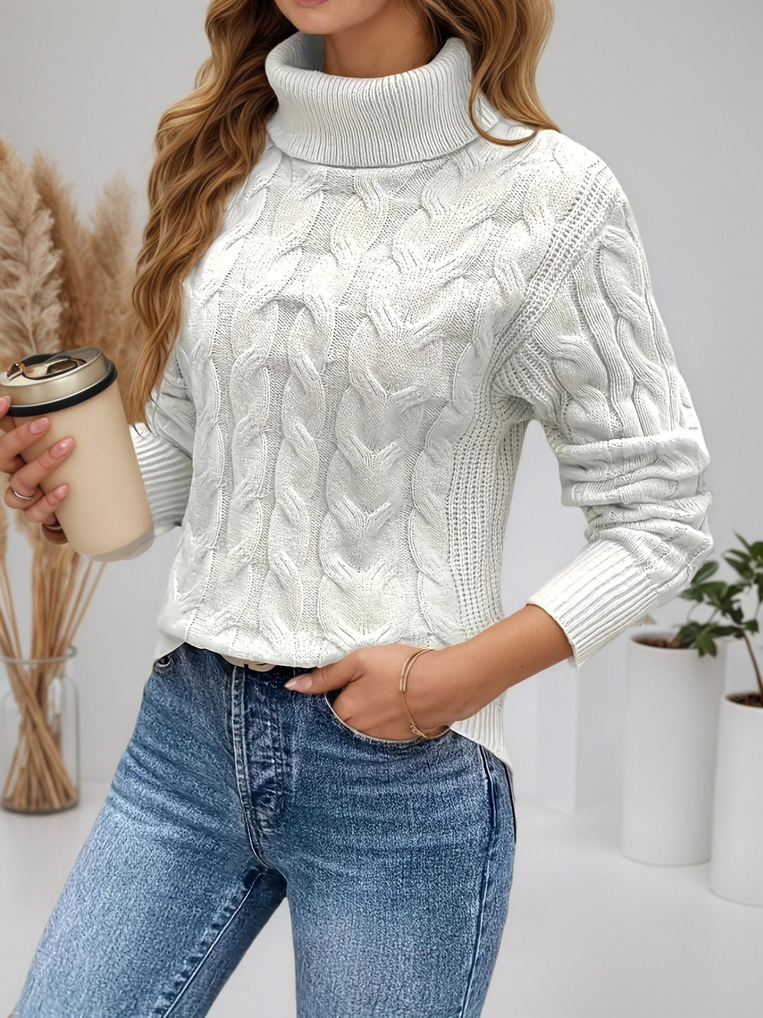 Elara Cozy Cable Turtleneck