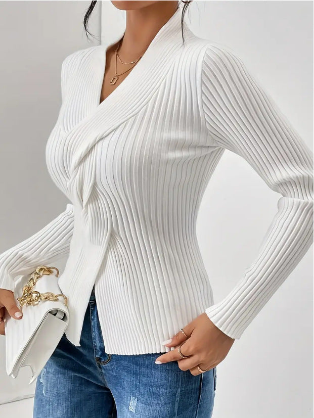 Ravena V-neck Ribbed Sweater