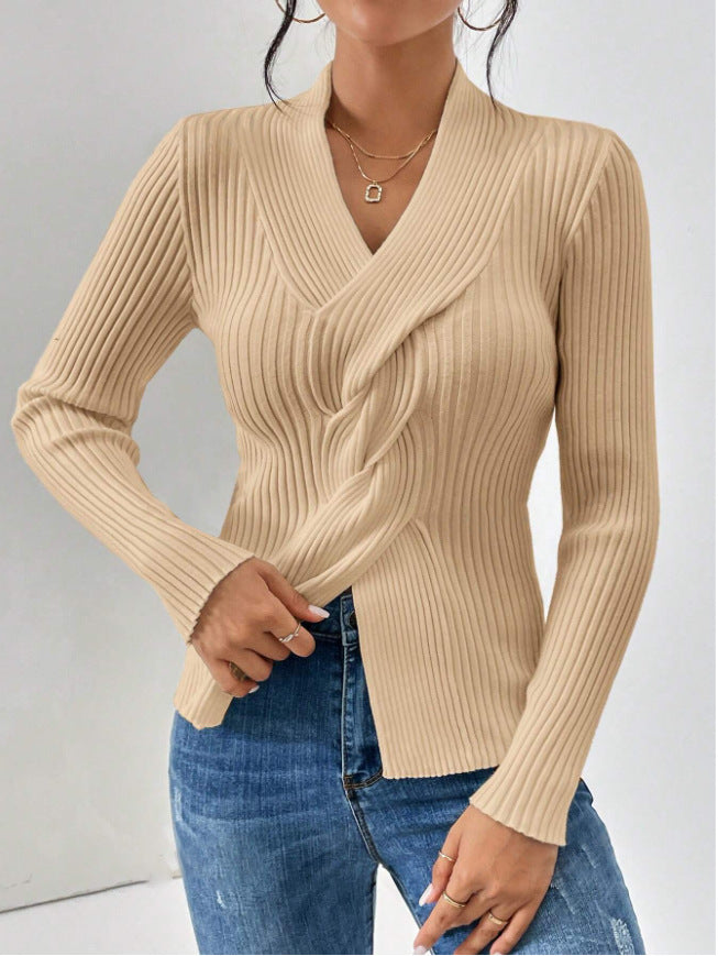 Ravena V-neck Ribbed Sweater