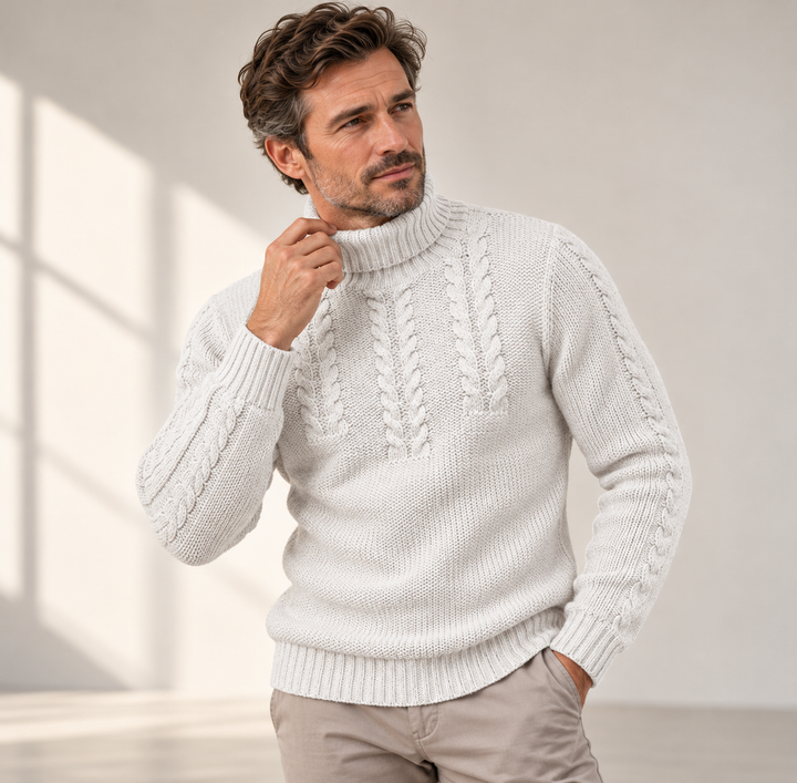 Ravaro Ribbed Cable Turtleneck