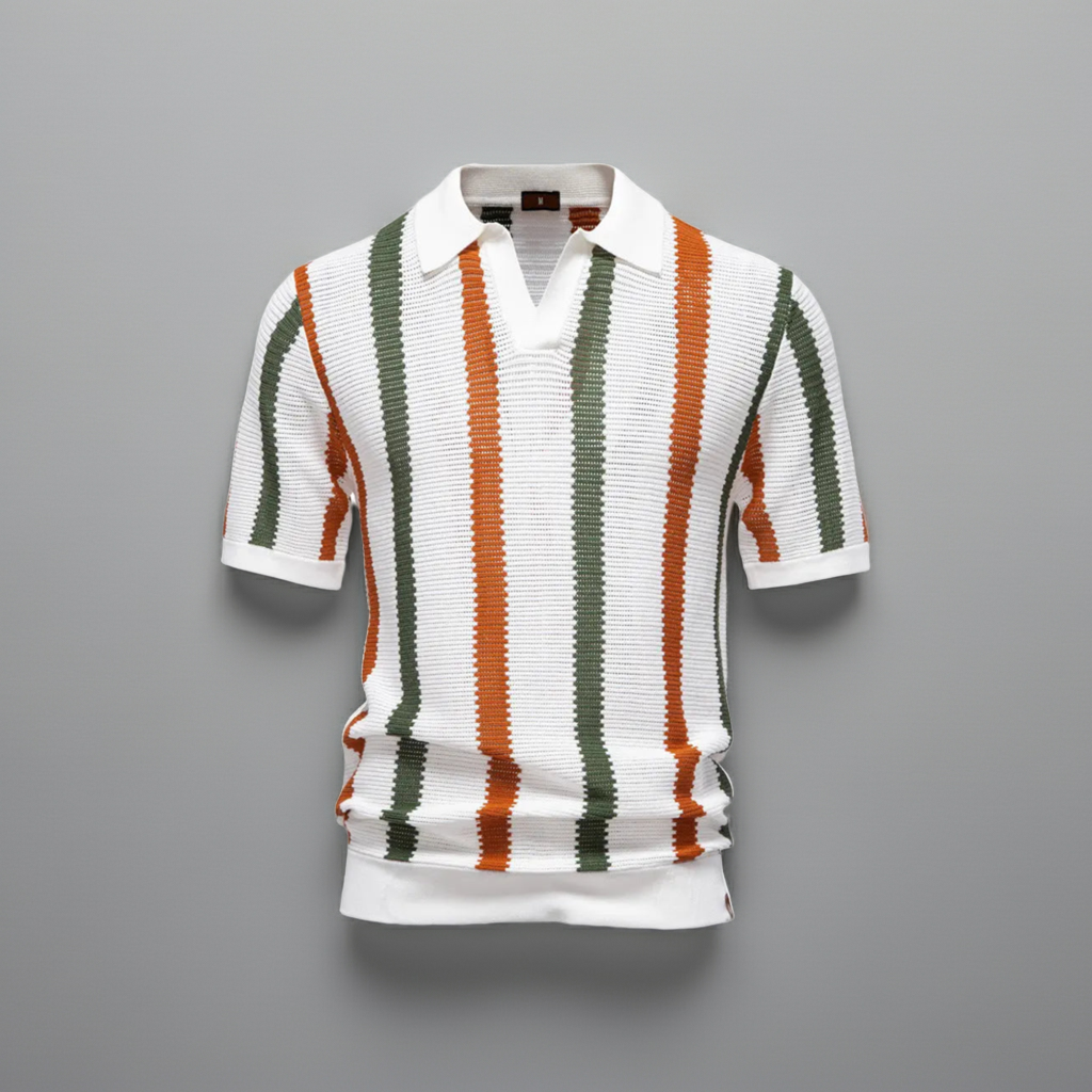 FluxStripe V-Neck Polo