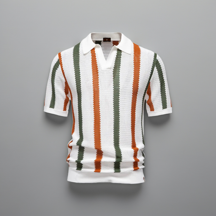 FluxStripe V-Neck Polo