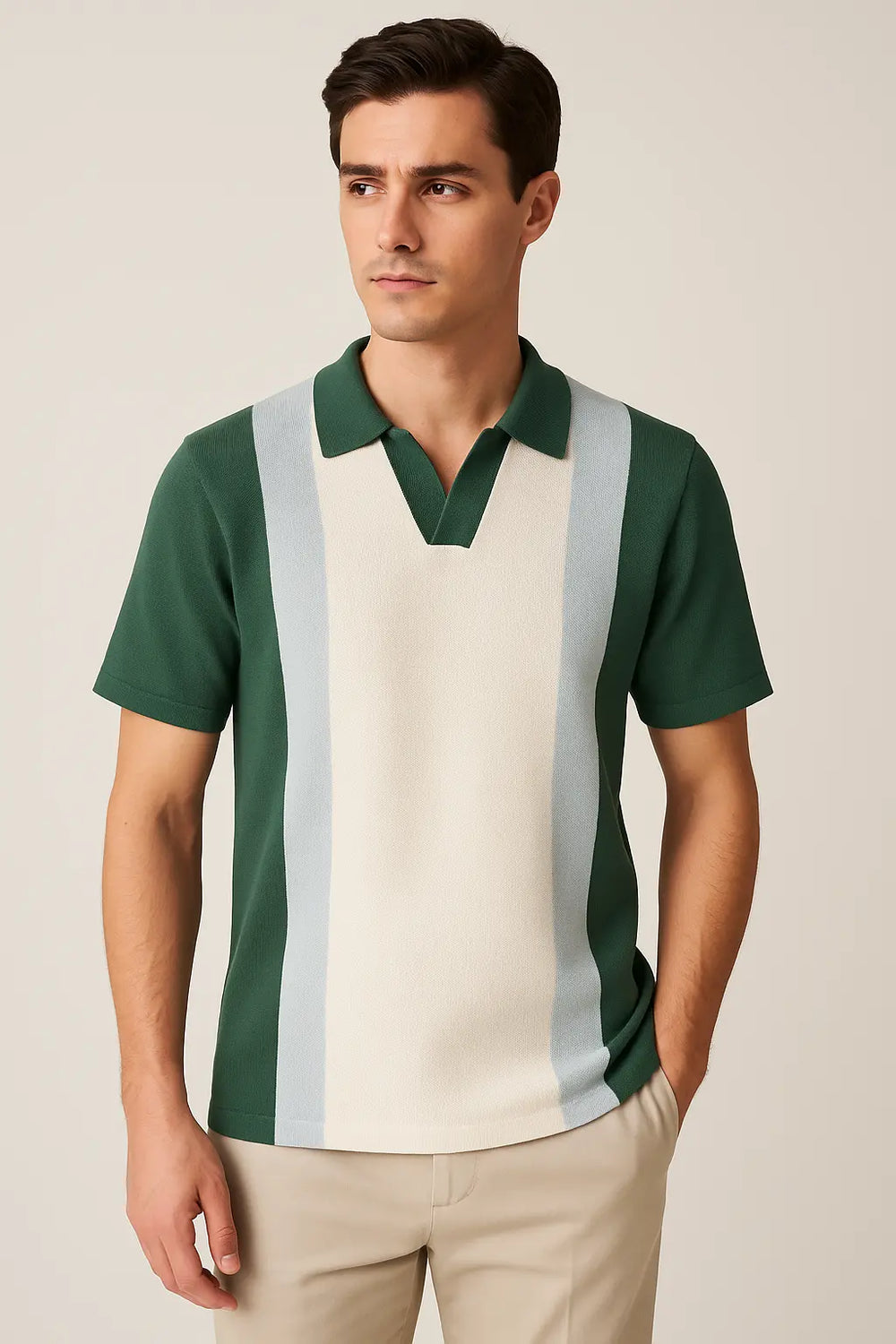 Modern Vibe V-neck Slim Polo EvolvMode