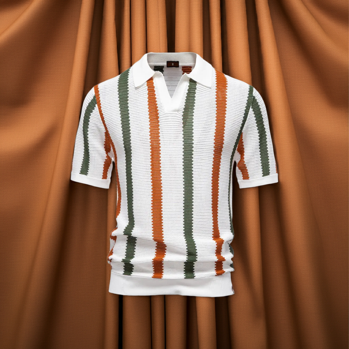 FluxStripe V-Neck Polo